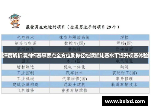 深度解析澳洲杯赛事要点全方位助你轻松读懂比赛水平提升观赛体验